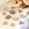 GOMAKERER 24Pcs 6 Colors Flower Shape Plastic Bead with Zinc Alloy Adjustable Jean Button Pins FIND-GO0002-80-4