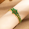 Elegant Brass Pave Cubic Zirconia Link Chain Bracelets for Women IX4712-5