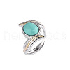 Oval Synthetic Turquoise Finger Rings FS-WGBAF9A-01-5