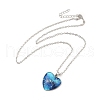 Glass Heart with Cloud Pendant Necklace NJEW-H165-01C-1
