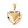 304 Stainless Steel Rhinestone Locket Pendants STAS-U040-17G-1