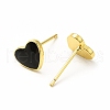 Enamel Heart Stud Earrings EJEW-H093-16G-3