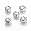Tarnish Resistant 304 Stainless Steel Puffed Heart Charms X-STAS-K002-21A-2