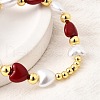 Valentine's Day ABS Imitation Pearl Beads Stretch Bracelets for Women BJEW-D317-08C-G-2