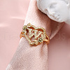 Heart with Flower Hollow Out Brass Finger Rings FS-WG99C3E-23-1
