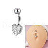 304 Stainless Steel with Crystal Rhinestone Belly Rings FS-WG2C664-04-2