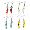 4Pairs Handmade Glass Seed Beads Dangle Earrings EJEW-TA00654-2