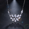 Flower Brass Cubic Zirconia Pendant Necklaces for Women FS-WG57113-01-1