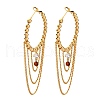 Brass Micro Pave Clear Cubic Zirconia Hoop Earrings EJEW-R014-15G-4