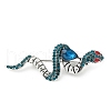 Snake Alloy Rhinestone Brooches for Backpack Clothes JEWB-Z040-01B-AS-1