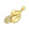 Rack Plating Brass Clear Cubic Zirconia Pendants KK-S380-19G-2