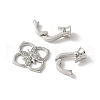 Brass Pave Clear Cubic Zirconia Fold Over Clasps KK-M320-03P-2