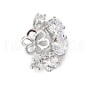 Brass Pave Clear Cubic Zirconia Stud Earring Findings KK-D369-09P-1