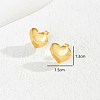 Romantic Smooth Heart Stainless Steel Stud Earrings JJ3371-1-4