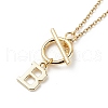 26Pcs 26 Style Alloy Alphabet Letter A~Z Charm Necklaces Set with Toggle Clasp NJEW-JN04075-5