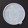 Flat Round with Turtoise Pattern Cup Mat Silicone Molds DIY-M039-06-2