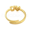 Heart & Letter U Brass Adjustable Rings for Women RJEW-L120-011G-3