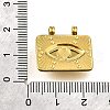 304 Stainless Steel Pave Natural Tiger Eye Pendants STAS-K263-81G-02-3