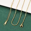 Ion Plating(IP) 304 Stainless Steel Oval Ball Chain Necklace for Men Women NJEW-M200-09G-3