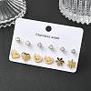 304 Stainless Steel Micro Pave Cubic Zirconia Stud Earrings Kits For Women EJEW-B112-01G-03-1