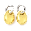 Oval Brass Hoop Earrings for Women EJEW-U057-06A-03GP-3