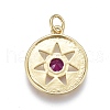 Brass Micro Pave Cubic Zirconia Pendants ZIRC-M108-37-G-2