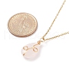 Natural Rose Quartz Teardrop Pendant Necklace X-NJEW-JN03900-01-7