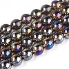 Electroplate Transparent Glass Beads Strands GLAA-T032-T10mm-AB02-1