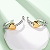 304 Stainless Steel Rhinestone Heart Stud Earrings EJEW-R027-01GP-2