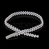 Alloy & Acrylic Imitation Pearl Beaded Elastic Chain Belts WG979C0-13-1