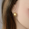Fashionable Stainless Steel Irregular Heart with Sun Stud Earrings OV7222-2-1