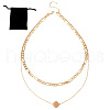 Brass Double Layer Necklaces NJEW-TAC0020-1