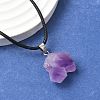 Natural Amethyst Pendant Necklaces NJEW-E146-01-3
