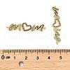 Mother's Day Brass Micro Pave Cubic Zirconia Word Mom Connector Charms KK-M324-01A-G-3