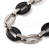 201 Stainless Steel Coffee Bean Chain Bracelets BJEW-B078-67EBP-2
