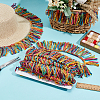 Fingerinspire 10 Yards Rainbow Polyester Fringe Trim Ribbons DIY-FG0006-17-5