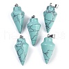 Synthetic Turquoise Gemstone Pointed Pendants G-K384-01P-03-1