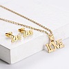 201 Stainless Steel Pendant Necklace & Stud Earring Sets FS-WGB816B-03-1