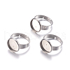 Tarnish Resistant 304 Stainless Steel Pad Ring Settings STAS-G173-19P-14mm-2