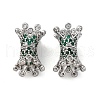 Brass Micro Pave Cubic Zirconia Screw Clasps KK-Z078-42P-1