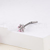 Bohemian Style 304 Stainless Steel Pave Pink Enamel L-Shaped Nose Rings FS-WG96CDA-16-1