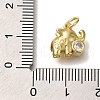 Rack Plating Brass Micro Pave Cubic Zirconia Charms KK-I720-09G-3