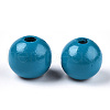 Ocean Themed Spray Painted Wood European Beads WOOD-CJC0018-02J-3