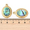 304 Stainless Steel Natural Paua Shell Pendants STAS-L288-04G-01-3