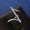 Brass Micro Pave Clear Cubic Zirconia Finger Rings for Women WG82572-04-2
