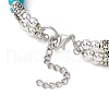 Round Synthetic Turquoise & Non-magnetic Synthetic Hematite Beaded Bracelets BJEW-JB11161-01-4