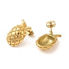Pineapple 304 Stainless Steel Stud Earrings for Women EJEW-U003-21G-2