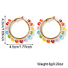 Bohemian Handmade Glass Seed Beads Oval Hoop Earrings JX6954-1-4