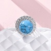Natural & Synthetic Mixed Gemstone Round Adjustable Finger Rings RJEW-K241-05P-3