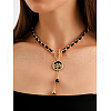 Alloy Black Enamel Tassel Pendant OT Necklaces FS-WG1CDA3-04-1